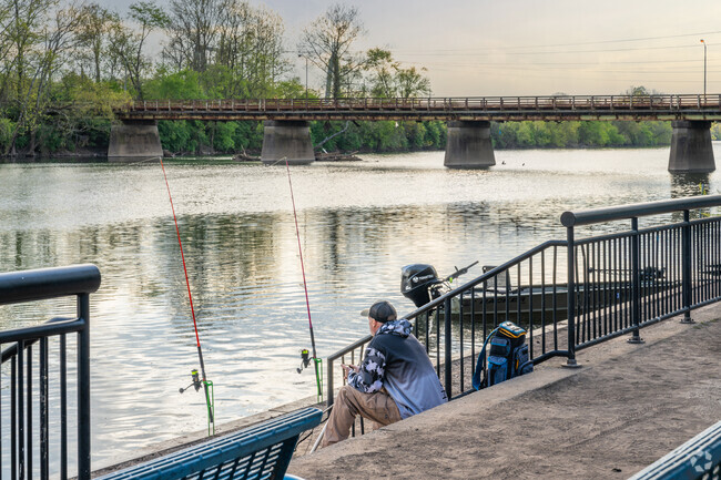 Norristown Riverfront Park sees local fisherman along the Schuylkill River.