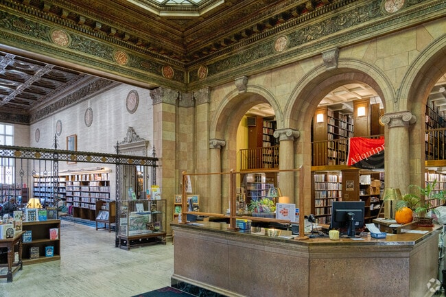 The B.F. Jones Memorial Library in Aliquippa, near New Sheffield, recently underwent renovations.