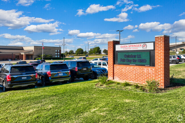Ouida Springer Elementary School Signage for the school serving Rockwall, TX.