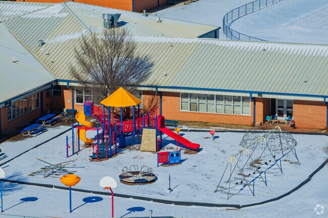 Covington-Douglas Elementary School offers playground for children.