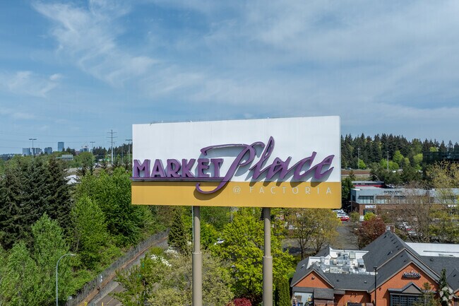 Factoria has many centrally located stores, restaurants, and retail convenient for locals.