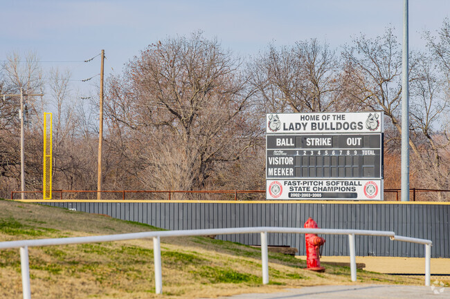 Meeker Middle School provides a softball field.