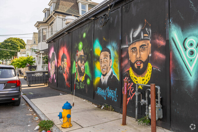 A colorful mural in South Common honors the legacy of Dominican musicians.