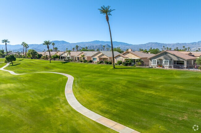 Some Sun City Palm Desert homes backup to nearby golf courses.
