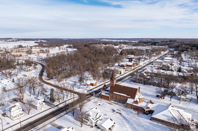 Main street hosts local shops near Rockville City Hall.