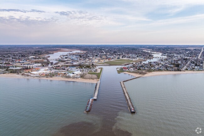 The East and West Twin Rivers meet at the harbor in Two Rivers.