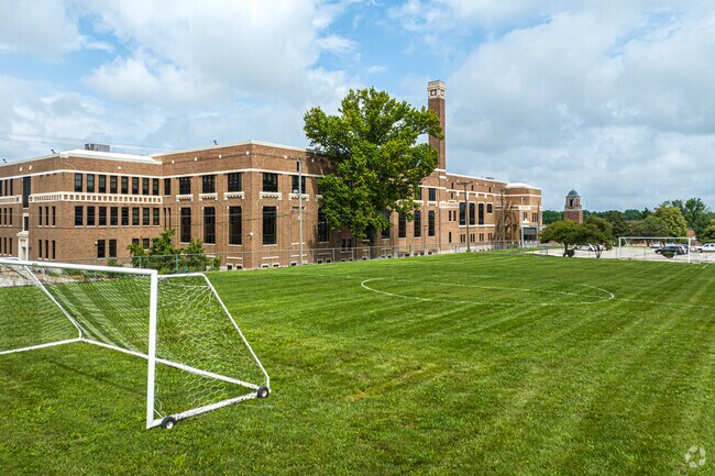 There is a sports field in Central Middle School.