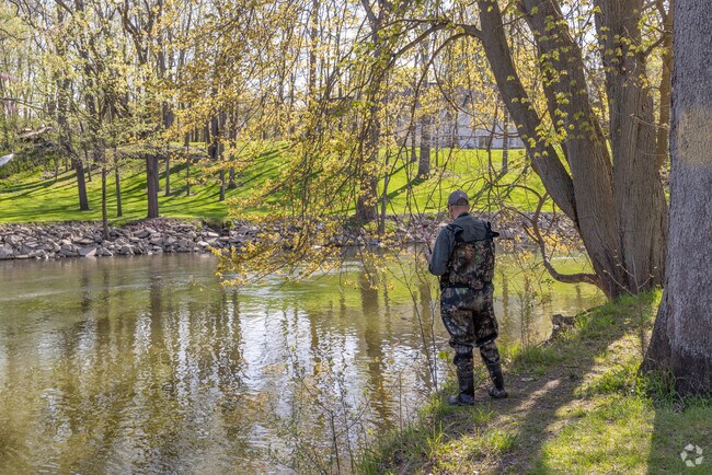 Fishing on the Huron River in Outlying Wayne County.