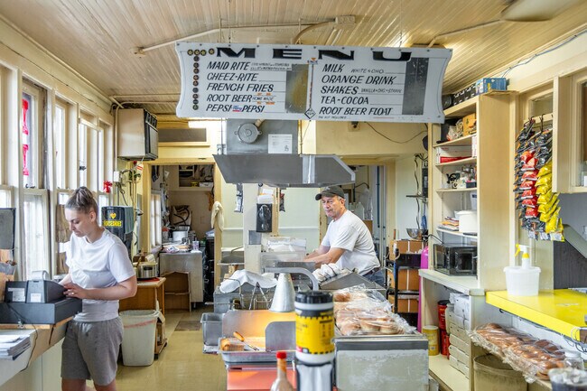Maid-Rite near Old Aristocracy Hill is a historic fast food restaurant.