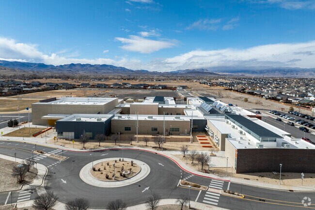 The front entrance to Silverland Middle School.