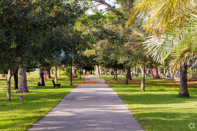 Gleason Park in Indian Harbour Beach provides paved paths for long relaxing walks.