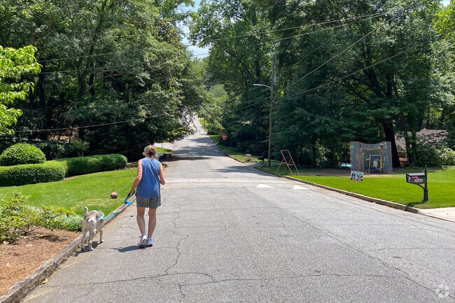 Residents and their dogs can often be found walking the Northwest Buckhead neighborhood roads.
