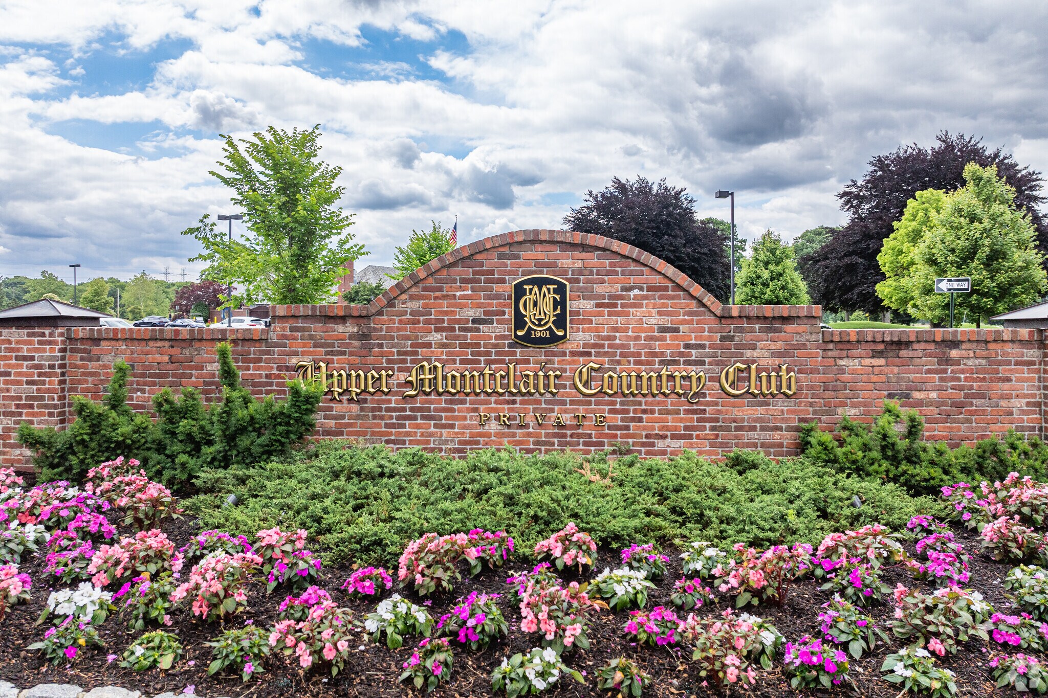 The beautiful Upper Montclair Country Club welcomes its guests with a beautiful entryway.