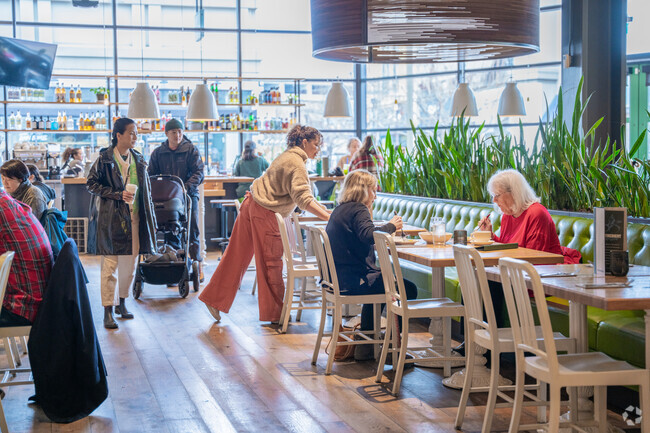 True Food Kitchen in Broadway Plaza is busy with diners during the lunch hour.