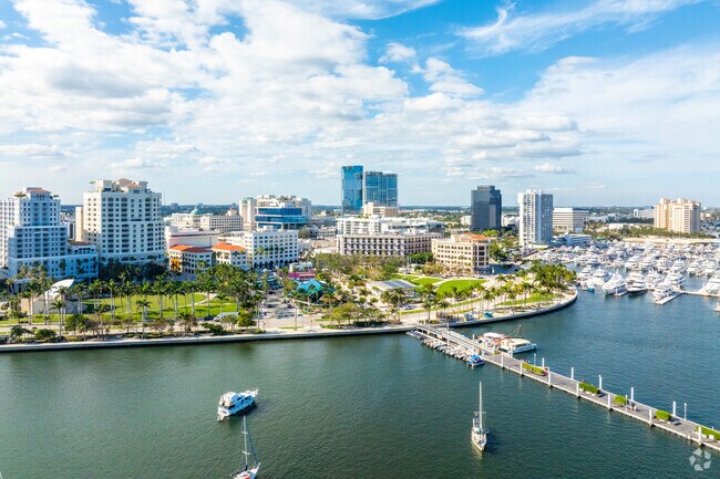 Downtown West Palm Beach sits between two beautiful waterways.