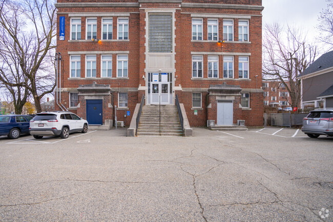 This is the rear entrance to Prospect Hill Academy in East Somerville.