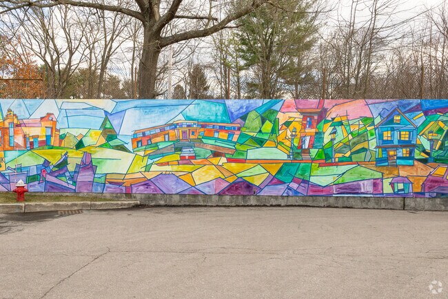 A brilliant mural adorns the streets of Wellesley Square.