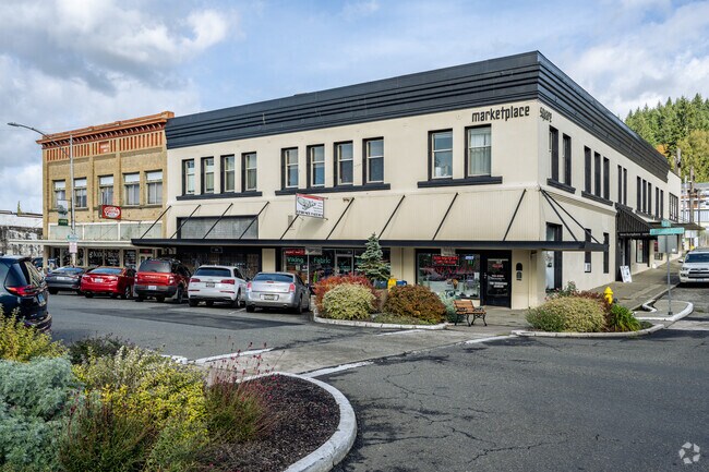 Chehalis’s downtown marketplace features local shops, bookstores, and vibrant retail spaces.