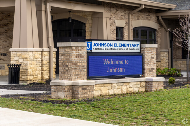 This sign welcomes you to Johnson Elementary School.