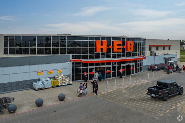 HEB Supermarket is located on the north side of Palmview, Texas.