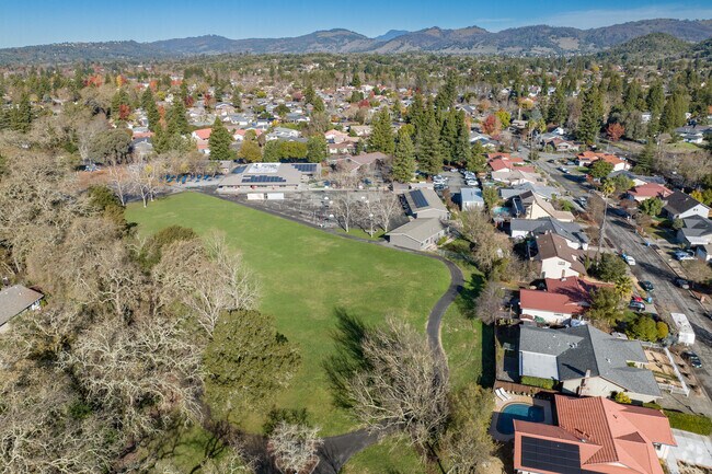 Strawberry Elementary School offers a sprawling campus when viewed from above.