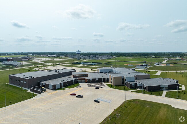 Heritage Middle School offers a sprawling campus when viewed from above.