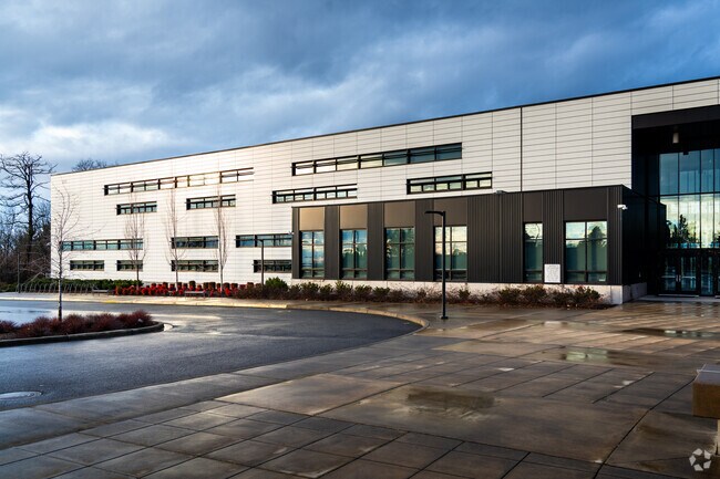 Patio area in front of the entrance.