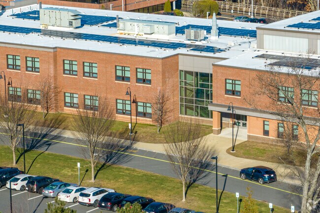 A exterior wing of the Stoneham Central Middle School in Stoneham, MA.