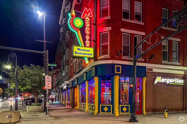 Downtown Manchester offers the majority of dining options.