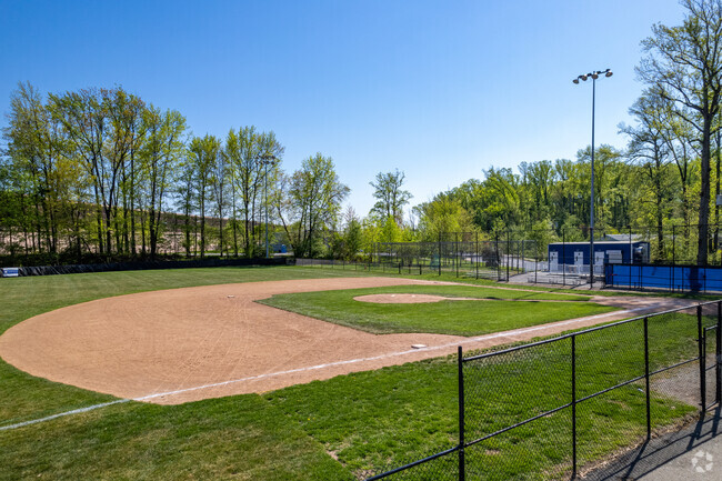 A baseball field is located at Bellmawr Park Elementary School in Bellmawr, NJ.