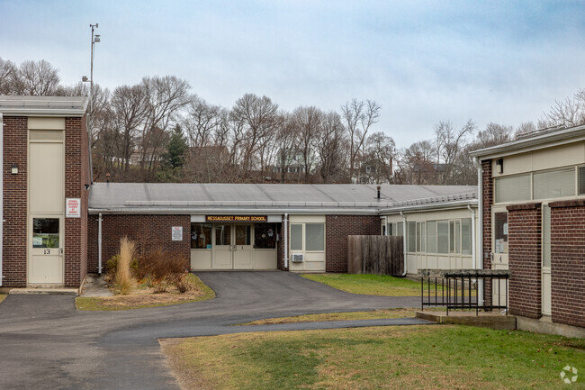 Wessagusset Elementary School in Weymouth boasts an impressive entrance.
