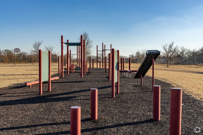 Mary Alice Park in Arlington features a large outdoor fitness facility.