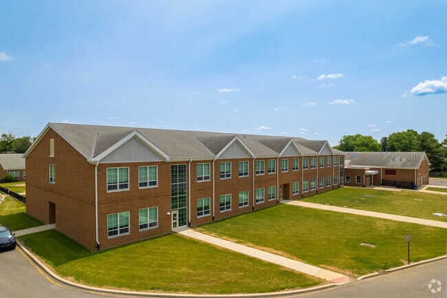 A view of the back of Hanby Elementary School.