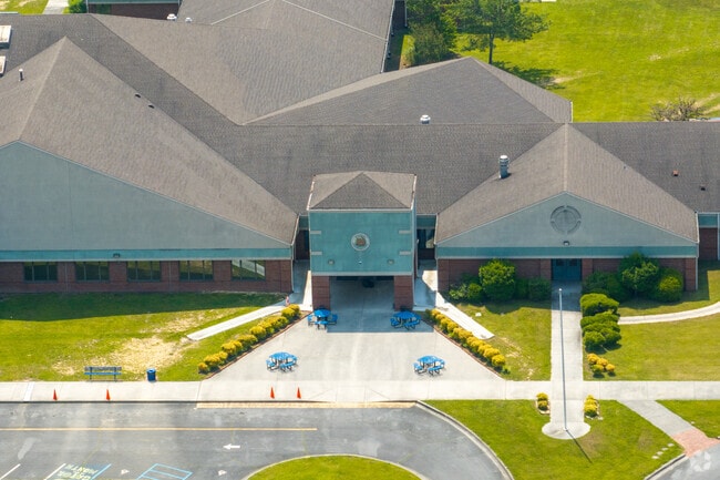 Entrance to Gilbert Elementary School in LaFayette, Georgia.