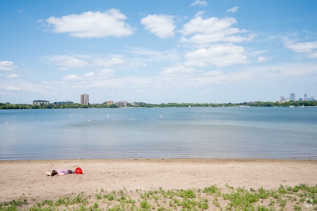 Thomas Beach is located on the south end of Lake Bde Maka Ska.