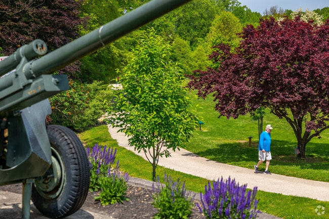 Stretch your legs along the walking path surrounding Veterans Memorial Park.