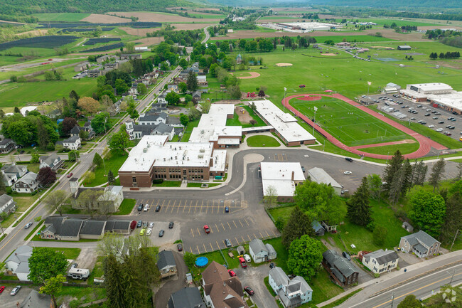 Tully Elementary School is next door to the athletics field of Tully Junior-Senior High School.