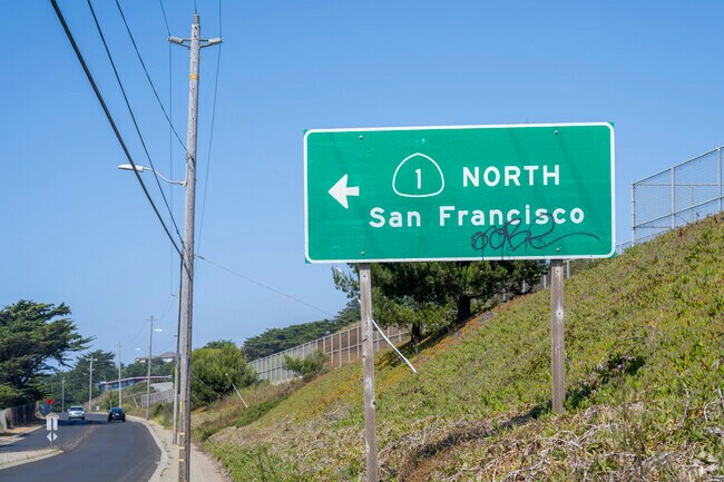Highway 1 can bring you right to San Francisco from the sharp Park neighborhood.