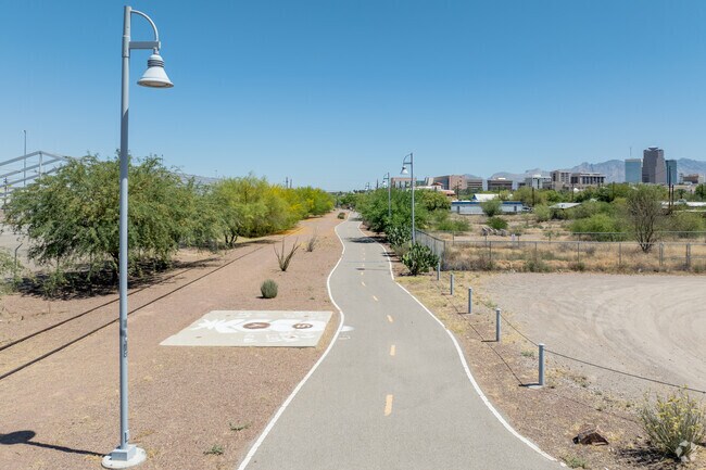 The El Paso and Southwestern Greenway, near Barrio Santa Rosa is a great pathway to downtown.