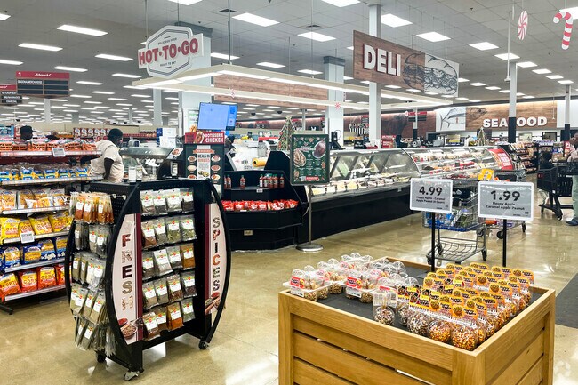 Inside of Schnucks you can find seasonal produce and fresh deli goods.