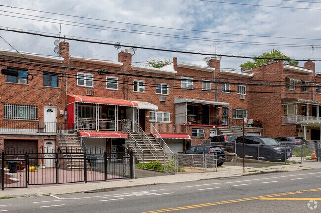 Immaculate attached row homes are represented in the neighborhood.