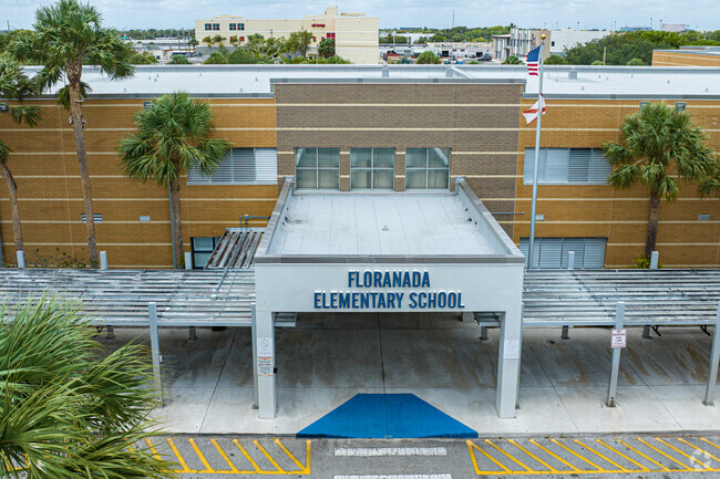 Clear signage directs families and visitors at Floranada Elementary School.