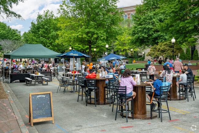 Spartanburg has a closed off Main Street for residents to enjoy great outdoor seating.