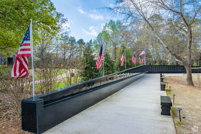 The Veteran’s Memorial Walk at Newtown Park.