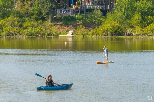 Calm water at Hickory Creek invites quiet paddling on Lewisville Lake.