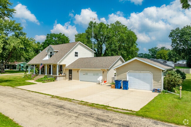 There are several architectural home styles in Grand Detour, most of which are on quarter to half acre lots.