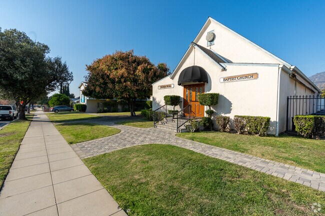 Calvary Road Baptist Academy sidewalk entrance.
