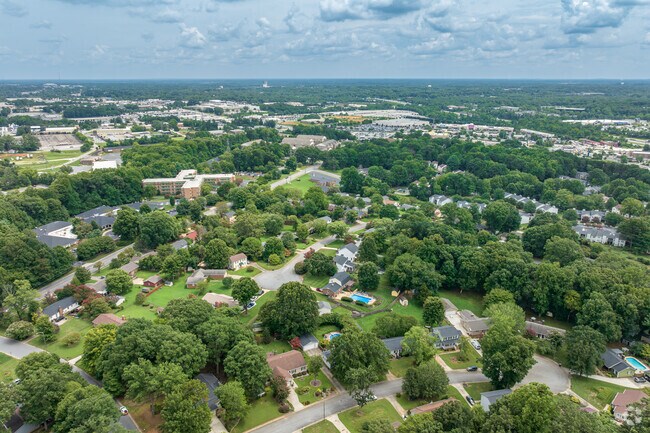 The Thicket is nestled between Interstate 40 to the south and West Market Street to the north.