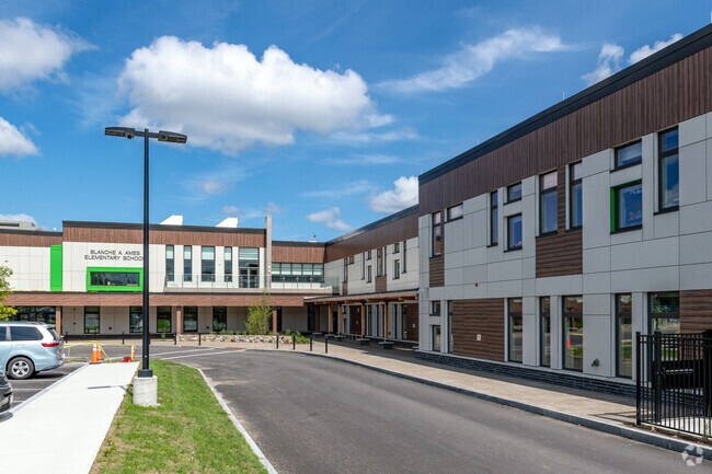 Approaching Blanche A. Ames Elementary School in North Easton, the quality is apparent.