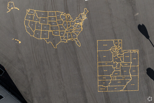 Dillworth Elementary School’s blacktop has maps of the U.S.A. and Utah.